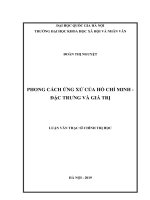 Phong cách ứng xử của hồ chí minh đặc trưng và giá trị 