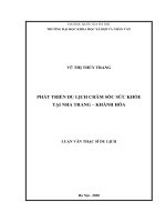 Phát triển du lịch chăm sóc sức khỏe tại nha trang khánh hòa 
