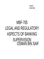 Lecture Legal and regulatory aspects of banking supervision – Chapter 19