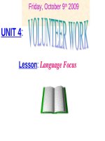 Bài giảng Tiếng Anh 11 – Unit 4: Volunteer work (Language focus)