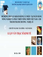 MỞ RỘNG CHO VAY KHÁCH HÀNG cá NHÂN  tại NGÂN HÀNG NÔNG NGHIỆP và PHÁT TRIỂN NÔNG THÔN VIỆT NAM   CHI NHÁNH THANH CHƯƠNG   NGHỆ AN 