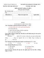 Đề Lịch sử  Địa lí 4