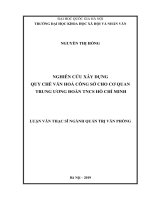 Nghiên cứu xây dựng quy chế văn hóa công sở cho cơ quan trung ương đoàn TNCS hồ chí minh 