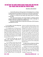 Cơ chế hợp tác quốc phòng ASEAN trong việc đối phó với các thách thức an ninh phi truyền thống