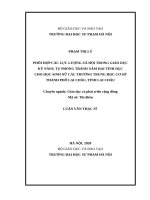 Phối hợp các lực lượng xã hội trong giáo dục kỹ năng tự phòng tránh XHTD cho học sinh nữ các trường trung học cơ sở (THCS) thành phố lai châu, tỉnh lai châu