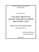 Khóa luận tốt nghiệp: Ứng dụng thuyết VB, trường tinh thể giải thích một số phức chất