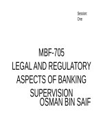 Lecture Legal and regulatory aspects of banking supervision – Chapter 1