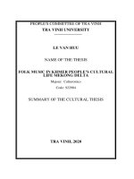 Dân ca trong đời sống văn hóa của người khmer đồng bằng sông cửu long tt tiếng anh 