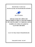 Mối quan hệ giữa hình ảnh trách nhiệm xã hội của doanh nghiệp, uy tín thương hiệu và ý định mua hàng   nghiên cứu công ty samsung tại thành phố hồ chí minh 