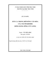 Dân ca trong đời sống văn hóa của người khmer đồng bằng sông cửu long  