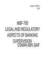 Lecture Legal and regulatory aspects of banking supervision – Chapter 21