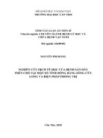 Nghiên cứu bênh sán dây trên chó tại một số tỉnh ở đồng bằng sông cửu long và biện pháp phòng trị tt 