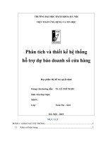 Phân tích và thiết kế hệ thống hỗ trợ dự báo doanh số cửa hàng