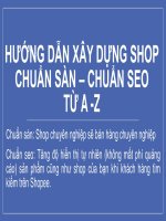 HƯỚNG DẪN XÂY DỰNG SHOP CHUẨN SÀN – CHUẨN SEO TỪ A Z