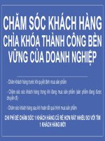 CHĂM SÓC KHÁCH HÀNG CHÌA KHÓA THÀNH CÔNG BỀN VỮNG CỦA DOANH NGHIỆP