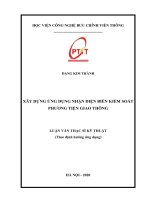 Xây dựng ứng dụng nhận diện biển kiểm soát phương tiện giao thông (Luận văn thạc sĩ)
