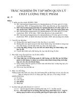 TRẮC NGHIỆM ôn tập môn QUẢN lý CHẤT LƯỢNG THỰC PHẨM ( có đáp án)  