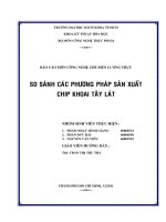 Báo cáo môn công nghệ chế biến lương thực: So sánh các phương pháp sản xuất chip khoai tây lát