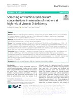 Screening of vitamin D and calcium concentrations in neonates of mothers at high risk of vitamin D deficiency