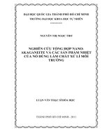 Luận văn thạc sĩ hóa học: Nghiên cứu tổng hợp Nano – Akaganeite và các sản phẩm nhiệt của nó dùng làm chất xử lí môi trường