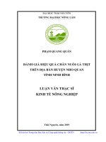 Đánh giá hiệu quả chăn nuôi gà thịt trên địa bàn huyện Nho Quan tỉnh Ninh Bình (Luận văn thạc sĩ)