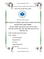 ĐỀ tài  THIẾT lập CHUỖI CUNG ỨNG và TRUY NGUYÊN NGUỒN gốc CHO NHÀ máy sản XUẤT cà PHÊ hòa TAN 