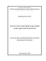 Quản lý chất lượng dịch vụ bưu chính tại Bưu điện tỉnh Thái Nguyên (Luận văn thạc sĩ)
