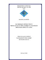 Xác định quy mô đất tối ưu trong sản xuất nông nghiệp của người dân đồng bằng sông cửu long tt 