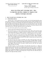 BÁO CÁO TỔNG KẾT NĂM HỌC 20......VÀ PHƯƠNG HƯỚNG, NHIỆM VỤ TRỌNG TÂM TRONG NĂM HỌC MỚI