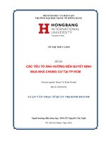 Luận văn thạc sĩ quản trị kinh doanh: Các yếu tố ảnh hưởng đến quyết định mua nhà chung cư tại TP.HCM