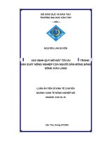 Xác định quy mô đất tối ưu trong sản xuất nông nghiệp của người dân đồng bằng sông cửu long 