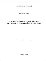 Chống tấn công SQL injection sử dụng các khuôn mẫu tổng quát 