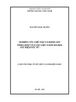 Nghiên cứu chế tạo và khảo sát tính chất của vật liệu nano đa pha sắt điện sắt từ   cofe2o4 batio3 