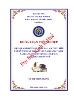 Khóa luận tốt nghiệp: Hiệu quả kinh tế sản xuất rau má theo tiêu chuẩn vietgap tại hợp tác xã quảng thọ ii xã quảng thọ huyện quảng điền tỉnh thừa thiên huế