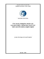 Ứng dụng phương pháp lọc kalman hiệu chỉnh bài toán vật thể chuyển động dưới nước 