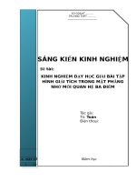 SKKN: Kinh nghiệm dạy học giải bài tập hình giải tích trong mặt phẳng nhờ mối quan hệ ba điểm
