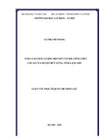 NÂNG CAO CHẤT LƯỢNG ĐỘI NGŨ CÁN BỘ, CÔNG CHỨC CẤP XÃ CỦA HUYỆN HỮU LŨNG TỈNH LẠNG SƠN -  LUẬN VĂN ĐẠI HỌC LAO ĐỘNG VÀ XÃ HỘI