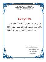Đề tài: Phương pháp áp dụng các biện pháp quản lý chất lượng toàn diện TQM tại công ty TNHH nat steel vina