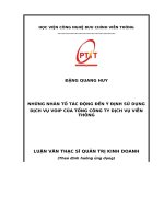 Những nhân tố tác động đến ý định sử dụng dịch vụ VOIP của Tổng công ty Dịch vụ viễn thông (Luận văn thạc sĩ)