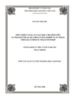 Phát triển năng lực dạy học cho sinh viên sư phạm kĩ thuật qua rèn luyện nghiệp vụ sư phạm theo quan điểm sư phạm tích hợp tt 