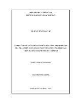 Ảnh hưởng của văn hóa tổ chức đến lòng trung thành của nhân viên ngân hàng TMCP công thương việt nam trên địa bàn thành phố hồ chí minh 