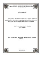 Phát triển năng lực dạy học cho sinh viên sư phạm kĩ thuật qua rèn luyện nghiệp vụ sư phạm theo quan điểm sư phạm tích hợp tt tiếng anh 
