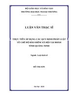 Thực tiễn áp dụng các quy định pháp luật về chế độ bảo hiểm xã hội tại bảo hiểm xã hội tỉnh quảng ninh 