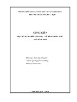 SÁNG KIẾN  MỘT SỐ BIỆN PHÁP GIÁO DỤC KỸ NĂNG SỐNG CHO  TRẺ MẦM NON