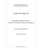 Hoạt động marketing online tại công ty cổ phần sữa việt nam (vinamilk) 