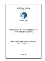 nghiên cứu xây dựng ứng dụng xử lý văn bản luật giao thông 