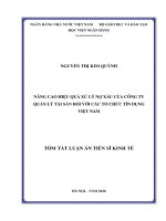 Nâng cao hiệu quả xử lý nợ xấu của công ty quản lý tài sản đối với các tổ chức tín dụng việt nam tt 