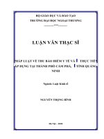 Pháp luật về thu bảo hiểm y tế và thực tiễn áp dụng tại thành phố cẩm phả, tỉnh quảng ninh 