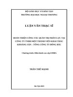 Hoàn thiện công tác quản trị nhân lực tại công ty TNHH một thành viên khai thác khoáng sản – tổng công ty đông bắc 