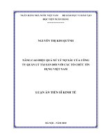 Nâng cao hiệu quả xử lý nợ xấu của công ty quản lý tài sản đối với các tổ chức tín dụng việt nam 